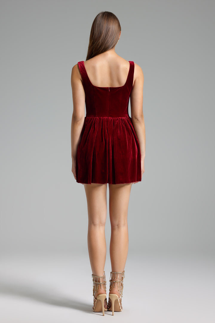 Kawayi Sleeveless Velvet Mini Dress