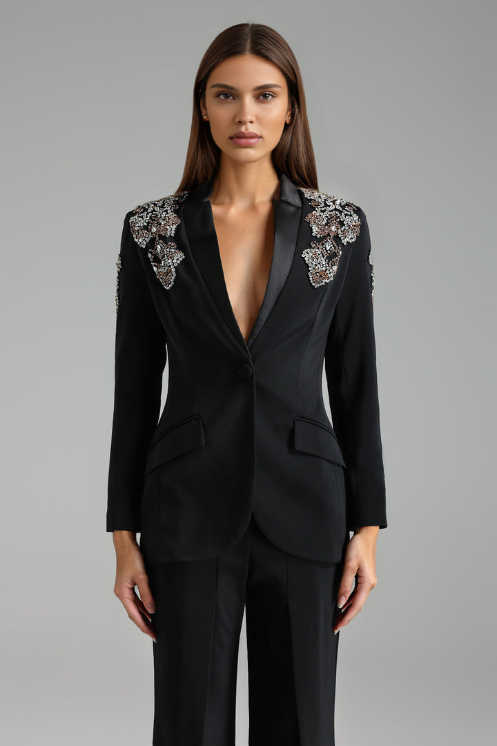 Ibbie Deep V Long Sleeves Diamond Suit