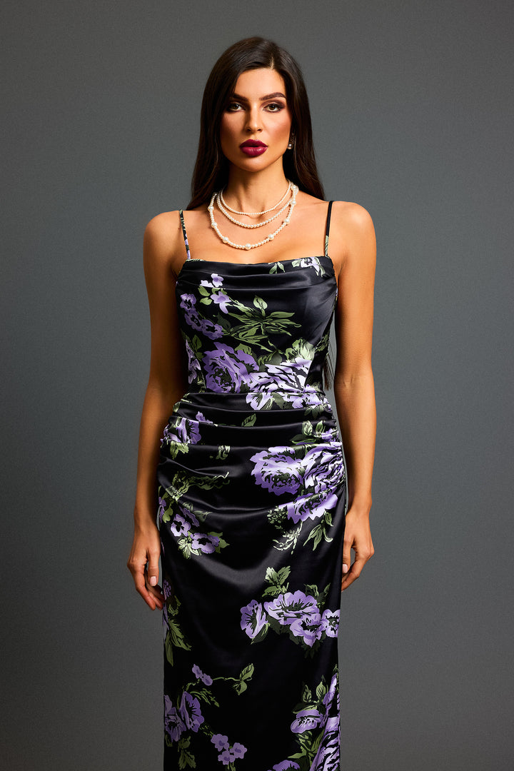 Kerry Sleeveless Flowers Slim Midi Dress