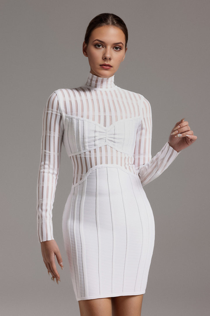 Kalene Long Sleeve Choker Bandage Mini Dress