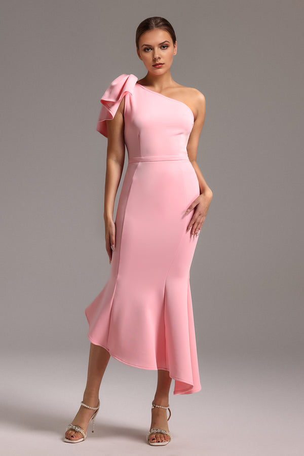 Fallon One Shoulder Flounce Bandage Maxi Dress