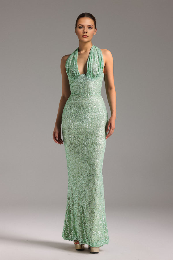 Hona Halter Sequin Maxi Dress