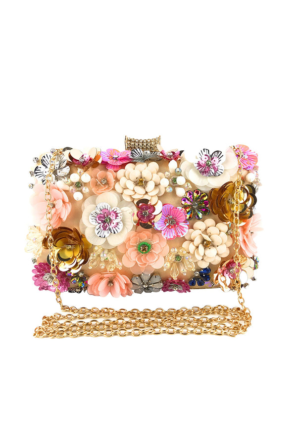 Lucica Flower Seuqins Clutch