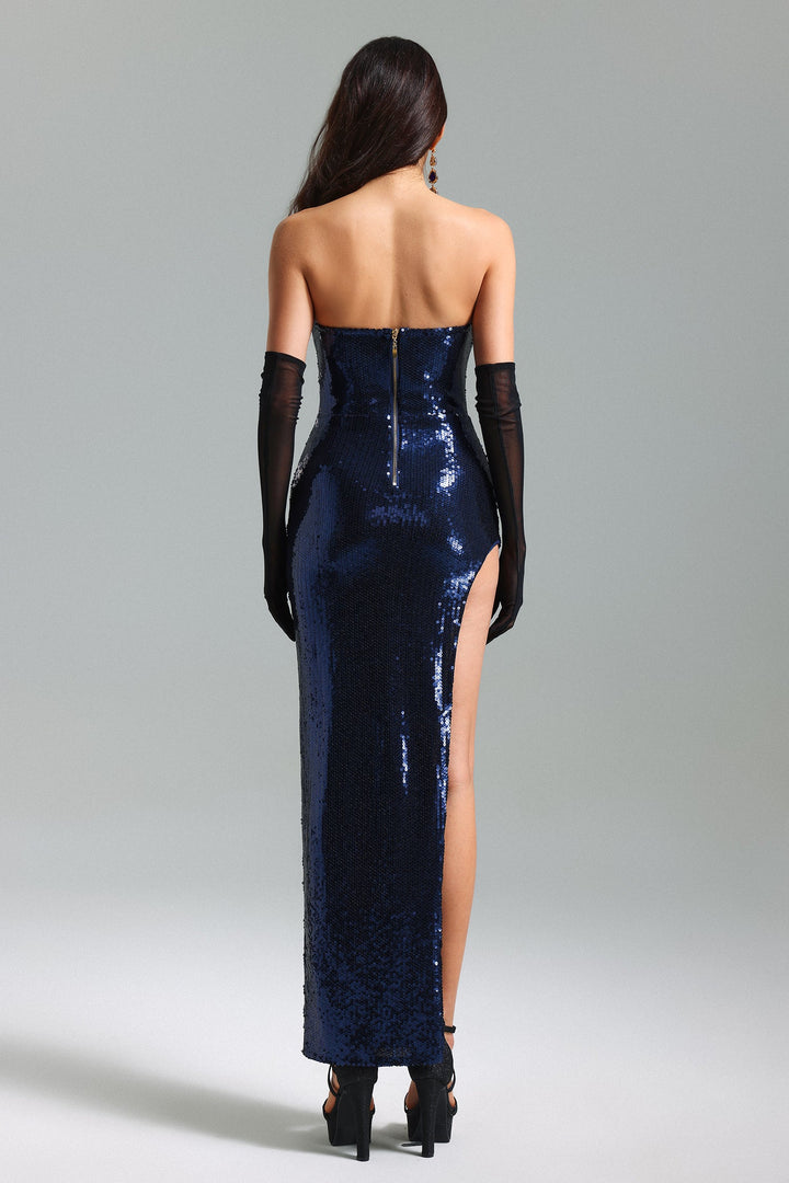 Karsten Sequins Slit Dress