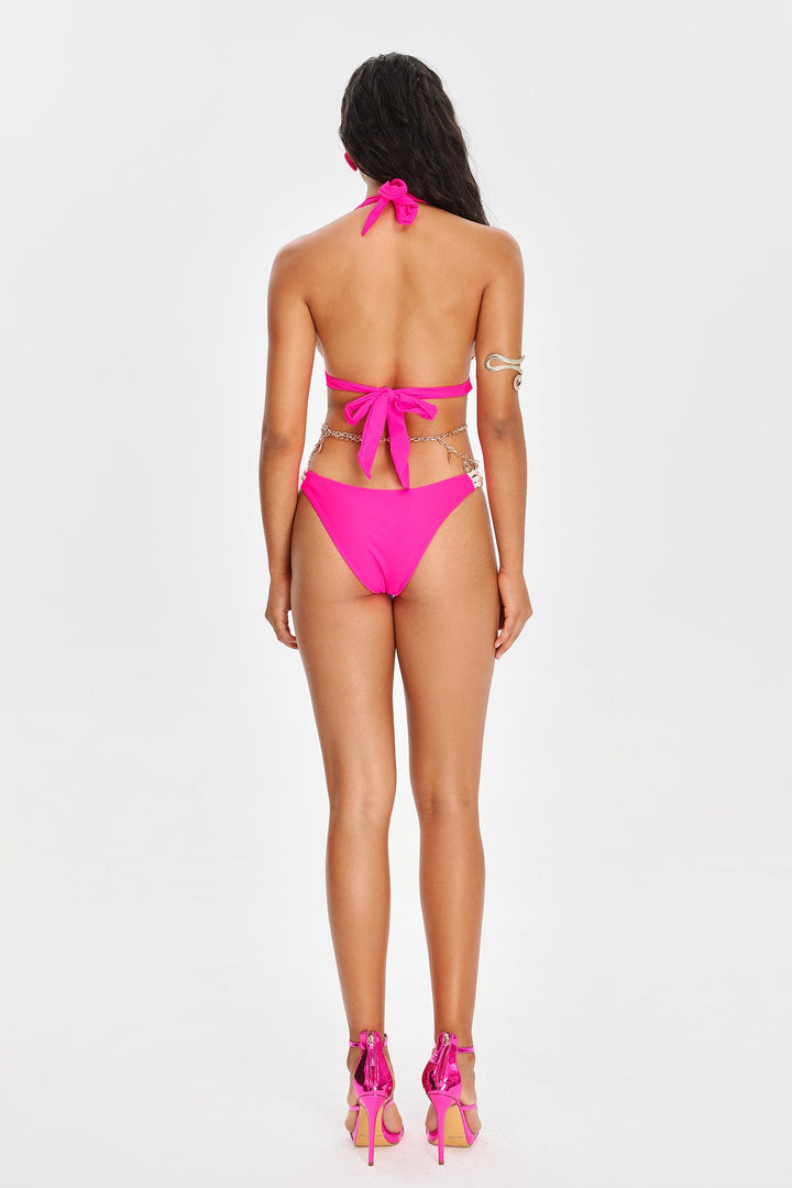 Lionce Woven Halter Bikini Set