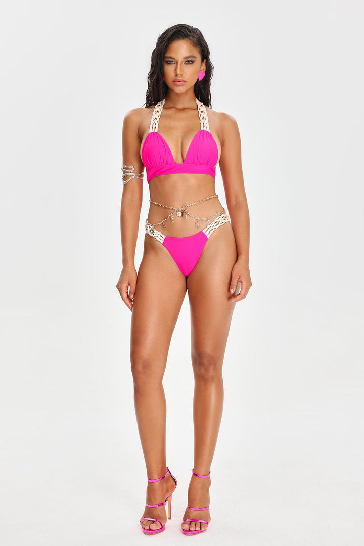 Lionce Woven Halter Bikini Set