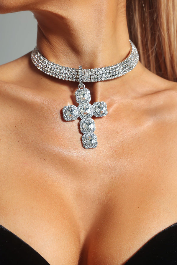 Sally Diamante Cross Necklace