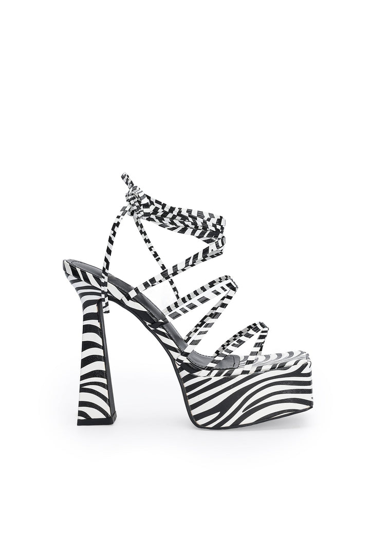 Whitley Zebra Print Strappy Platform Sandals