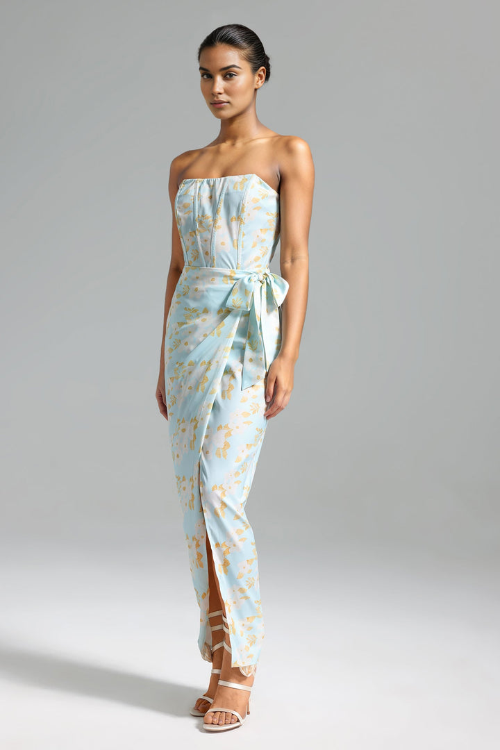 Winiva Floral Strappy Slit Dress