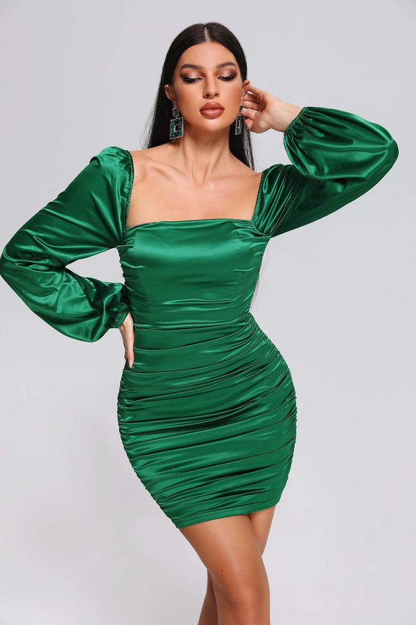 Wedasa Mini Vestido Satinado Verde