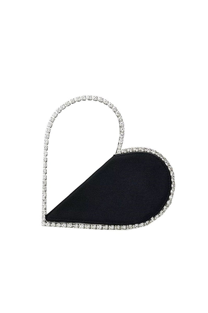 Love Stone-encrusted Leather Clutch - Black - Bellabarnett