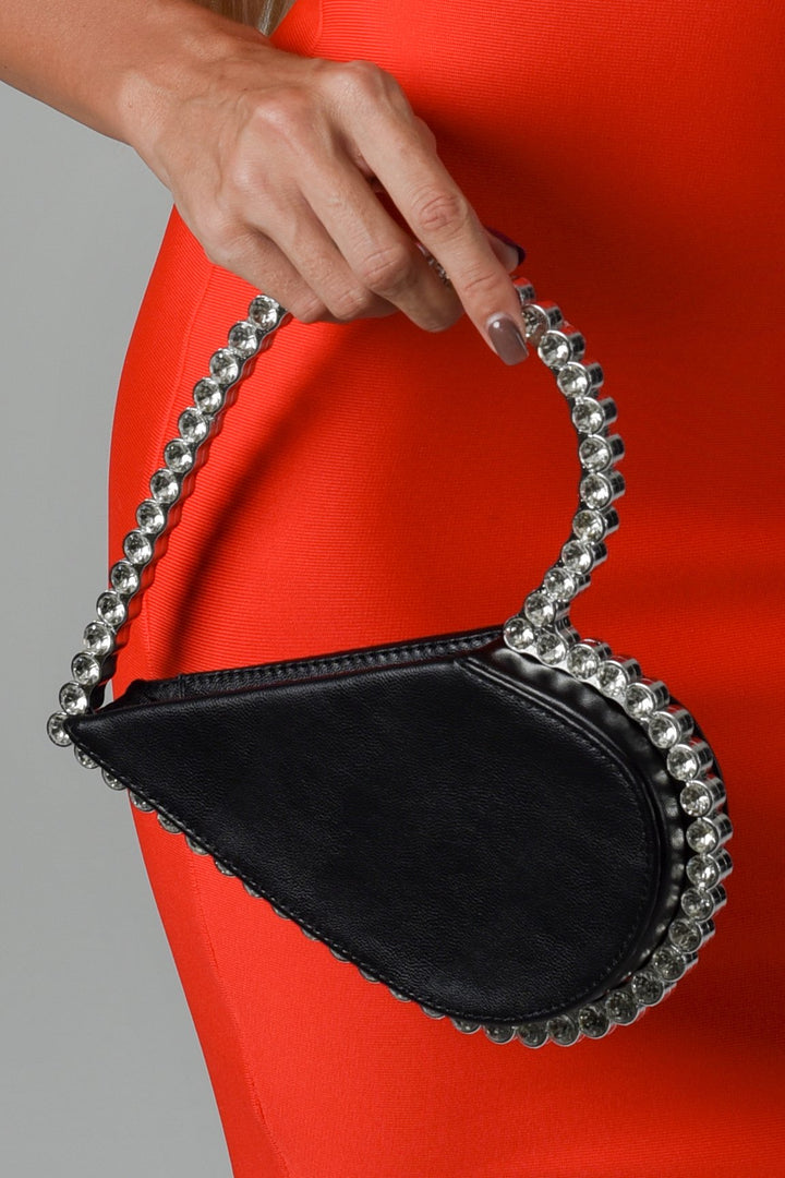 Love Stone-encrusted Leather Clutch - Black - Bellabarnett