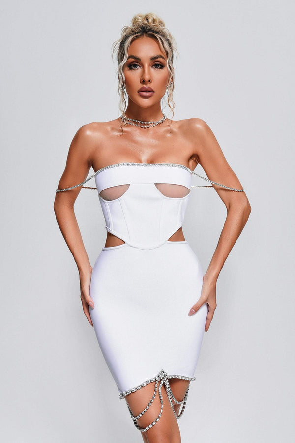 Ezra Vestido de Tirantes con Diamantes