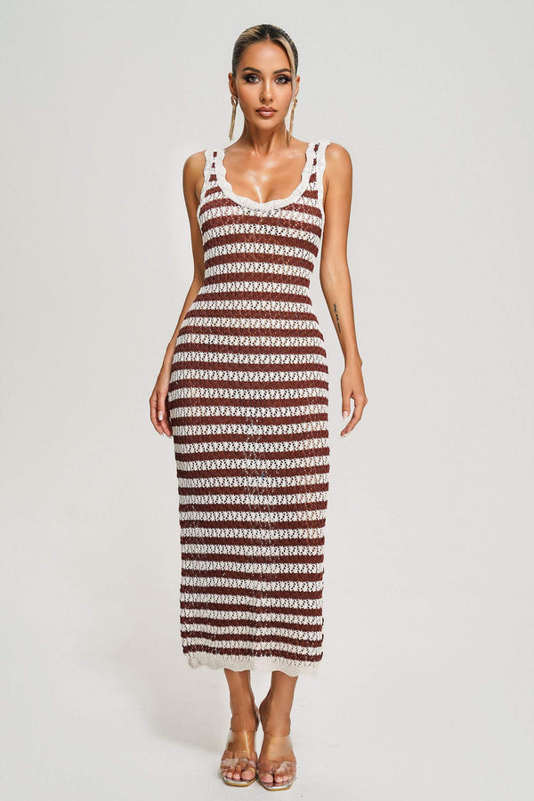 Dasia Knit Mesh Midi Dress